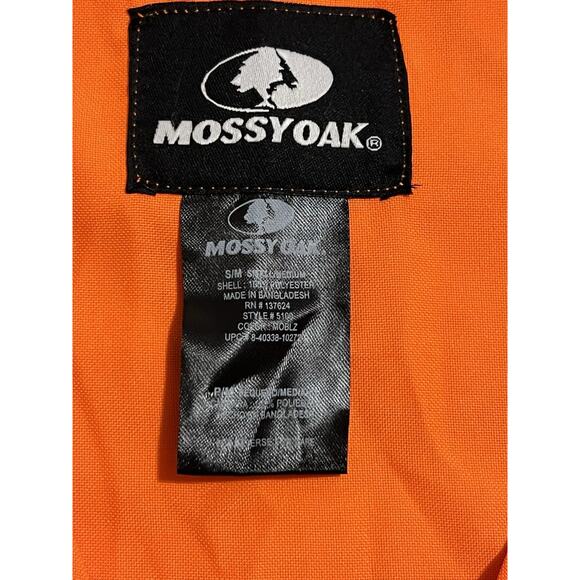Mossy Oak Blaze Orange Zip-up Field Hunting Vest S/M quilted shoulders - Picture 3 of 3